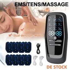 4 Kanal TENS EMS Akku Kombigerät Schmerztherapie Massage Reizstrom 30 Modi DHL