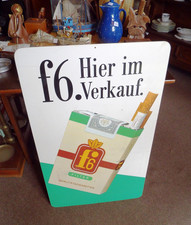F6 Zigaretten Reklameschild  ca. 90er Jahre beidseitig Werbung Werbeschild alt