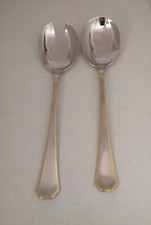 AUERHAHN Besteck Prodomino Edelstahl mit Goldrand 18/10 Vorlege-Besteckteile