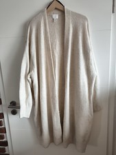 Gr. XL H&M *Kuschel Cardigan lange Strickjacke Damen Beige Meliert - gut