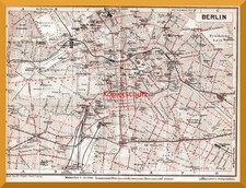 Berlin-Mitte +Über 100 Jahre alter Linien-Netzplan + BVG, Straßenbahn, Bus