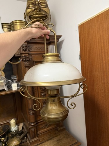 Antik vintage messing lampe - vintage,