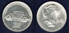 Deutschland Medaille 1961 Fünf Millionen Volkswagen stg SILBER