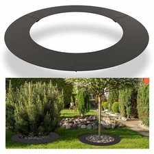 Mähroboter Baumring Rasenkante Beeteinfassung Mähkante Baumumrandung Stahl, grau