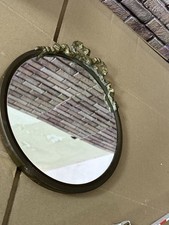 Vintage Italian Mirror Metal Filigree Messing Oder Metall Wandspiegel  Schleife