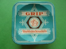 GRIP Stahlstecknadel alte Blechdose 50g Nr.6 s.g. Zustand