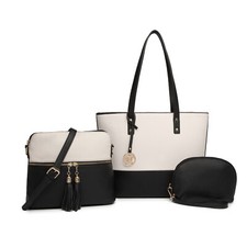 Elegant Handtasche 3 Stück Set Damen Schultertasche Frauen Umhängetasche