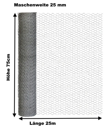Hasendraht verzinkt 75cm - x, 25m