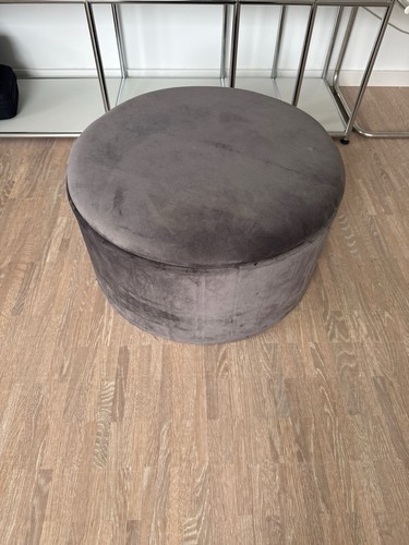 Sitzhocker samt grau - sitzhocker,