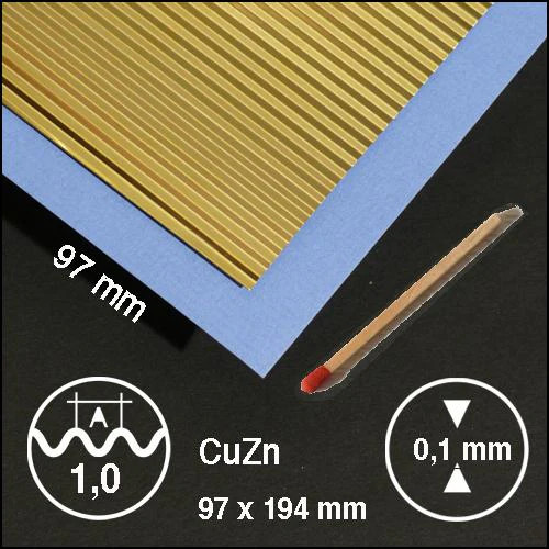 Messing wellblech 1mm welle - 1mm,