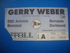 96/97 Ticket Arminia Bielefeld BVB Dortmund Eintrittskarte Sammler Bundesliga