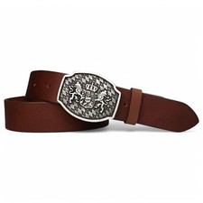 FRONHOFER Trachtengürtel mit Bayernschnalle, Wappen und Löwen