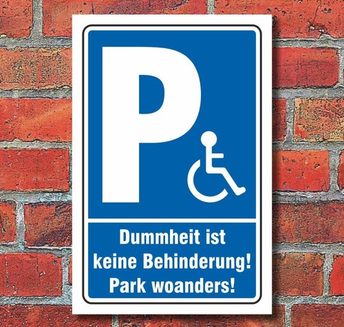 Schild behinderten parkplatz - schild,