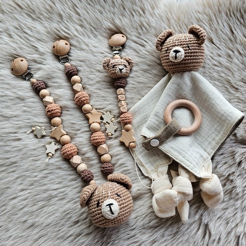 Schnullerkette 3er set - 3er, teddy