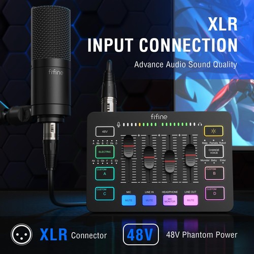 Fifine gaming audio mixer mit - audio,