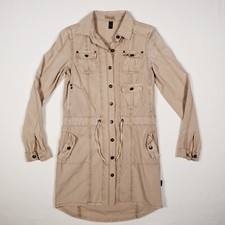 ONLY Cargo Kleid Shirtkleid Damen Gr. S beige langarm Baumwolle Safarikleid