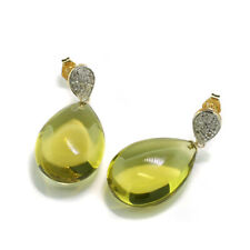 Lemon-Citrin Diamant Ohrhänger 35 ct 585-Gelbgold Wert 2800 € Tropfen grün-gelb