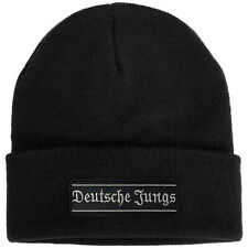 Mütze Deutsche Jungs schwarz Beanie Wintermütze Deutschland Hooligans black