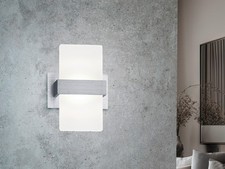 Trio LED Wandleuchte PLATON 13x18cm mit Schalter, Wandlampe Flur Wohnzimmer