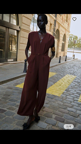 Zara damen overall bordeaux - m,