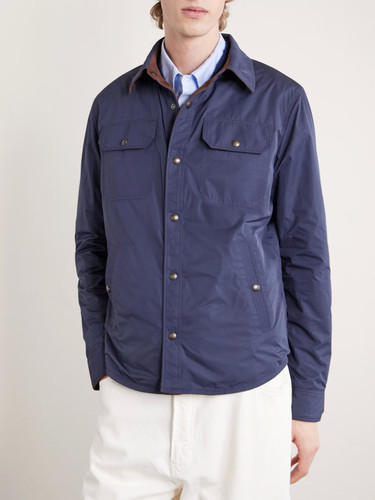 Blaue hemd lederjacke - blaue,