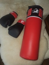 Boxsack incl. Boxhandschuhe, neuwertig Sack ca. 5kg 70cm groß, Handschuhe 8oz