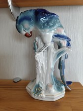 Porzellan Figur, Vogel, Papagei 24 cm