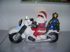 Weihnachtsdeko: Motorrad mit Weihnachtsmann, Beleuchtung und Sound