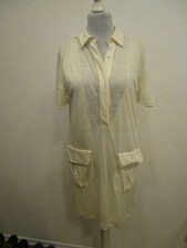 Piazza Sempione dünnes Mini Strick Kleid Bluse Unterkleid creme Gr.38 (J7-02)