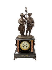 Gründerzeit Marmor Tischuhr Pendule um 1900 