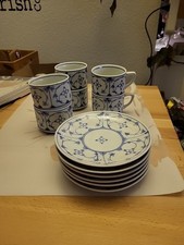 6 Blau Saks Strohmuster