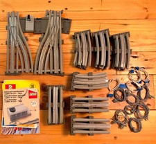 Konvolut Lego Eisenbahn 12V Schienen Elektrisch Gerade Kurven Weichen 91 Teile