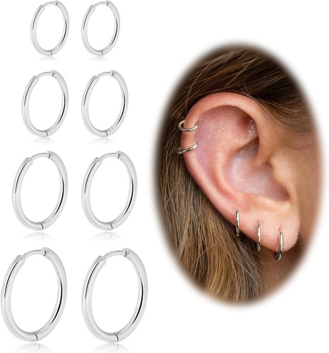 Paar ohrringe gold silber - 4,