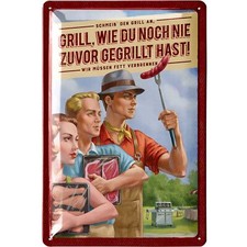 Retro Blechschilder Grillen