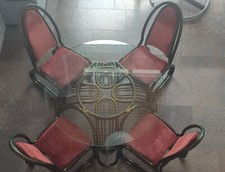 Colani by Schütz Rattan Essgruppe Esstisch Relax Serie 30/100 Bordeaux Tisch