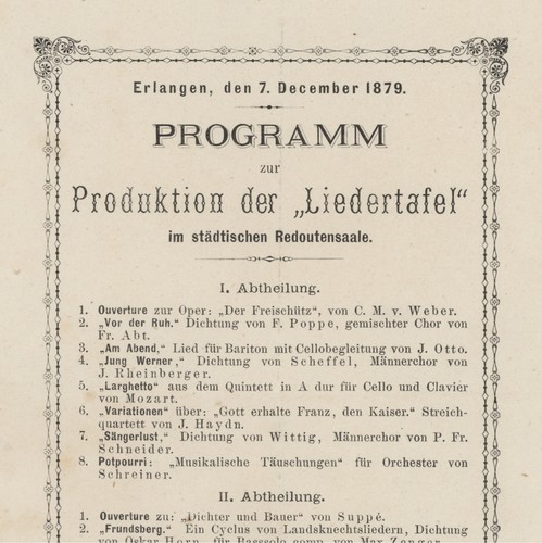 Erlangen liedertafel programm - erlangen,