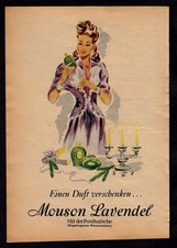 3w7740/ Alte Reklame von 1950 – MOUSON LAVENDEL – Mit der Postkutsche.