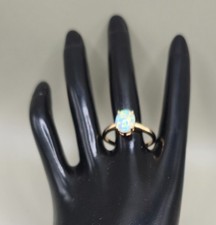 Opalring vergoldet Edelstahl