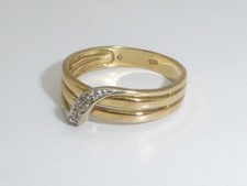 Damen Ring 333 Gold 8K Gelbgold 2,27 g Diamant Verlobungsring RG 57 - 18 mm 9654