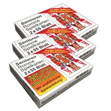 3er Set Romme Spielkarten 2x55