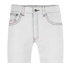 Neu Herren Leder Weiss Hose