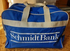 SchmidtBank Retro Vintage Sporttasche Blau/weiß mit Henkeln Top