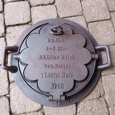 Rarität"" Altes GUSS-Waffeleisen Alte Originale 