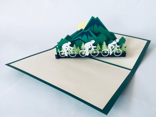 Rennradfahrer klappkarte - rennradfahrer,, 3d-klappkarte