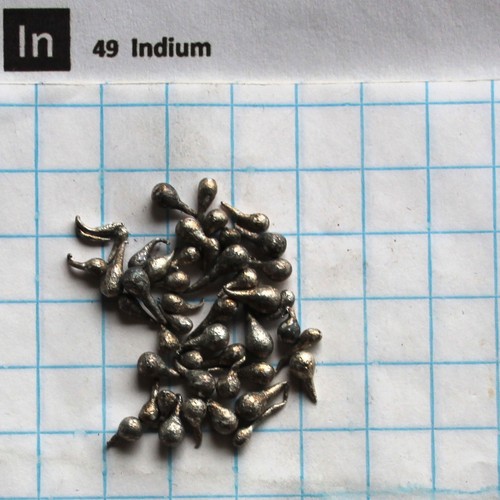 Indium metall 10 - 99.95%, gramm