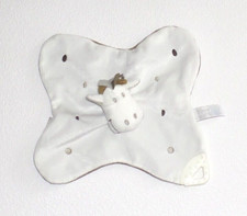 TIAMO Kuh Giraffe Nilpferd Schmusetuch Schnuffeltuch Kuscheltuch weiß und braun