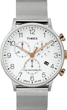 Timex Waterbury Chronograph TW2T36700 - Herrenuhr Edelstahl - Meshband Milanaise