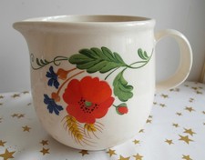 DDR Torgau Keramik  Saft-Milch-Wasserkrug Krug mit Mohn-und Kornblumen