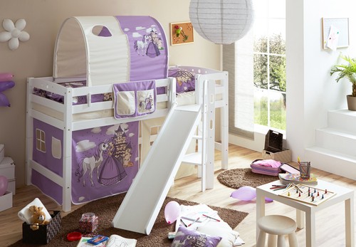 Ticaa hochbett mit rutsche - hochbett,