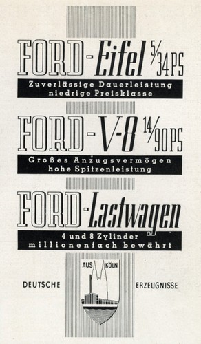 Ford eifel lkw reklame 1938 - lkw,